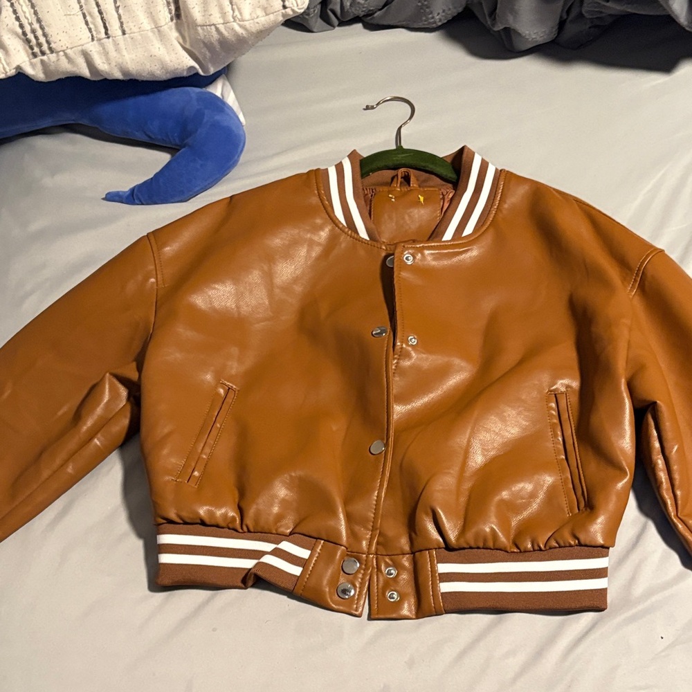 Rainbow Brown Leather Jacket